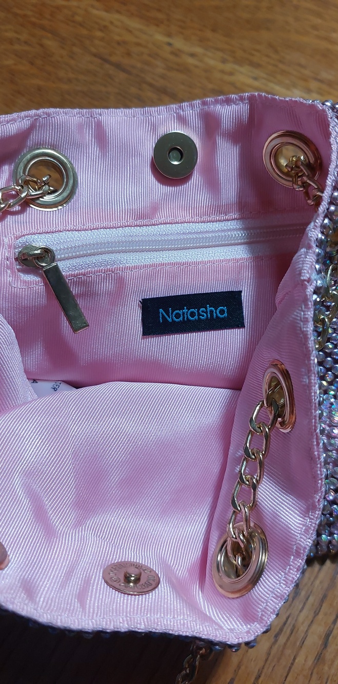 ASOS Lavender Crystal Mini Bag with Gold Chain - Picture 3 of 6